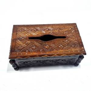 MD2H- Tempat tisu ukir  Kayu Jati Asli Blora