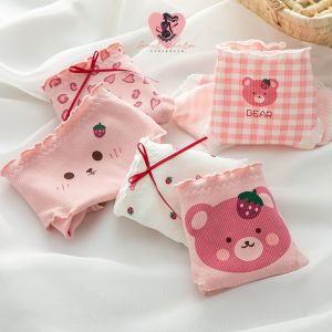 Inner Charm - Quần lót nữ Cotton vân tăm Quần lót nữ cotton hình gấᴜ dễ thương .