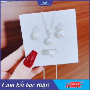 Bộ trang sức bạc gắn trai siêu đẹp - có lẻ từng món