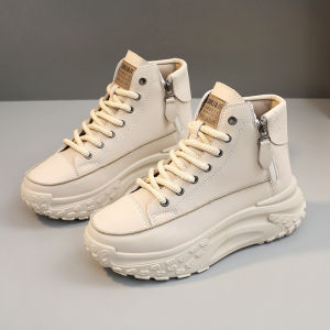 IELGY High-top shoes womens new round toe shoes platform sole heightened casual clapboard shoes fashionable