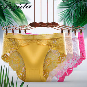 Lizida Womens Ice Silk Lace Sexy Briefs Soft Healthy Antibacterial Panties