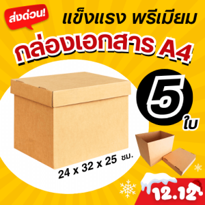 (SET 5 ใบ) กล่องใส่เอกสาร A4 (หนา 3 ชั้น) ฝาปิดแยก แข็งแรง