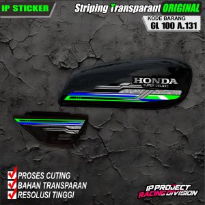 (COD) STIKER STRIPING ORIGINAL MOTOR HONDA GL 100 VARIASI DESAIN RACING HOLOGRAM DAN TRANSPARAN