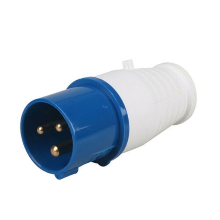 240V 16A 3PINS BLUE SITE INDUSTRIAL PLUGS & SOCKETS MALE/FEMALE IP44 2P