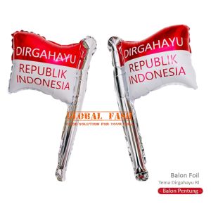 isi 50 Balon foil pentung HUT RI / balon tongkat i love indonesia / balon dirgahayu indonesia / balon agustusan