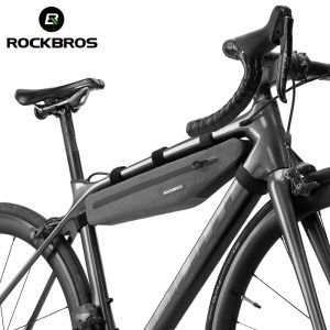 ROCKBROS Túi Khung Tam Giác Ống Phía Trước Chống Nước Toàn Bộ 15 L Túi Xe Đạp Chống Trầy Hai Khóa Kéo Dài Phụ Kiện Xe Đạp