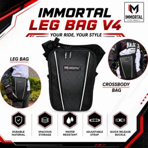 Immortal Leg Bag V4 Durable Material Spacious Storage Crossbody Bag for Motorcycle Riding Adjustable Strap Quick Release