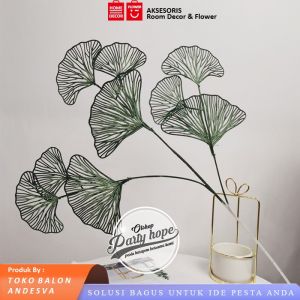 Bunga Daun Artificial Ginkgo / Tanaman Palsu Bunga Plastik ginkgo hias / daun dekorasi