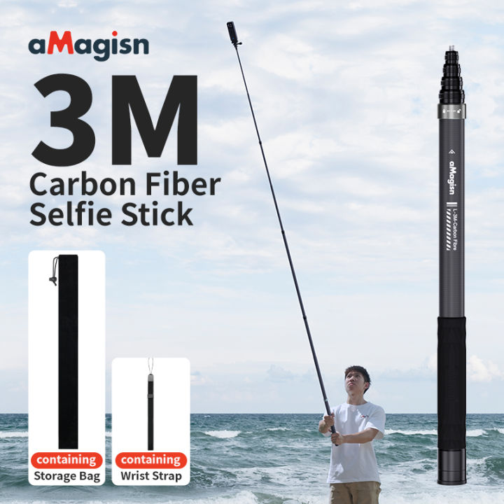 aMagisn 3M Carbon Fiber Selfie Stick for Insta360 X4 X3 Gopro