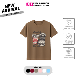 Áo Thun Ngắn Tay Mùa Hè Cho Bé Trai Bé Gái In Hình Năng Động Cổ Tròn | JJ Kids Fashion