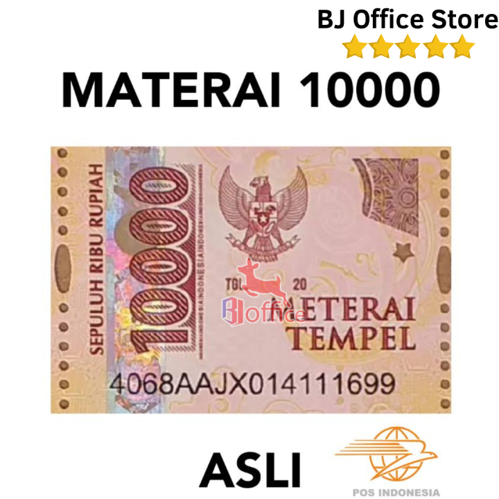 Materai Tempel 10000 Original Asli Materai 10 000 Lazada Indonesia