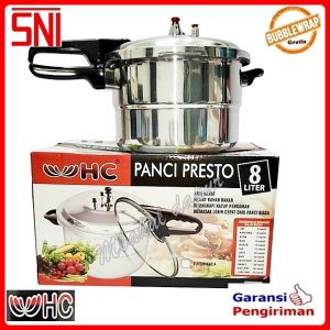 Panci Presto Panci Tekanan Presto 8 Liter Diameter 24 Cm Plus Kukusan Steamer HC