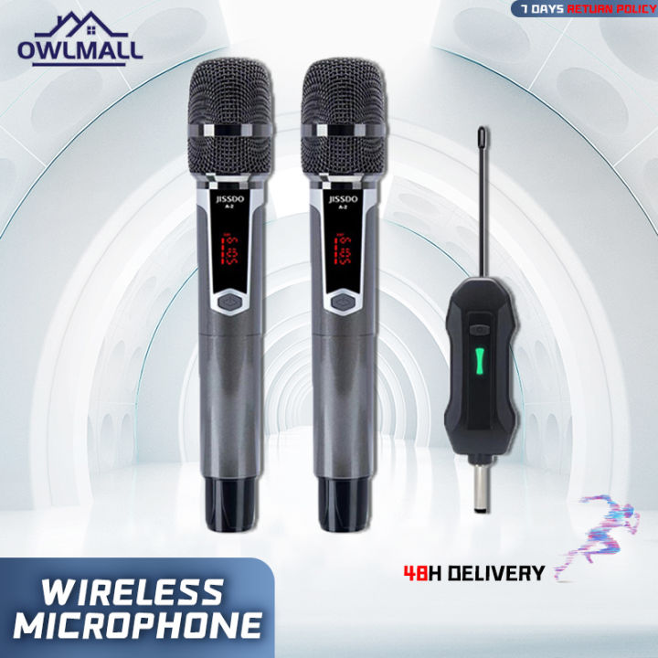 Wireless Microphone Rechargeable Uhf Dual Karaoke Mic With Receiver System Set For Singing Wireless Microphone Rechargeable Uhf Dual Karaoke Mic With Receiver System Set For Singing