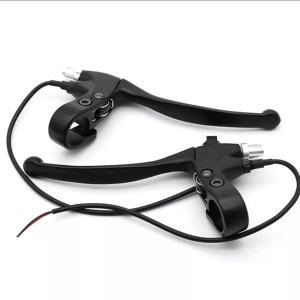 2PCS E bike Brake Lever Aluminum Alloy Thicken Brake Handle Black pedal electric vehicle brake lever left and right Free wrench