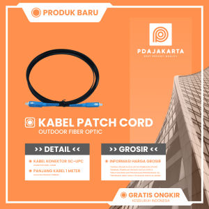 Kabel Patchcord Outdoor SC-UPC 3.0mm Hitam Gepeng Kualitas Super