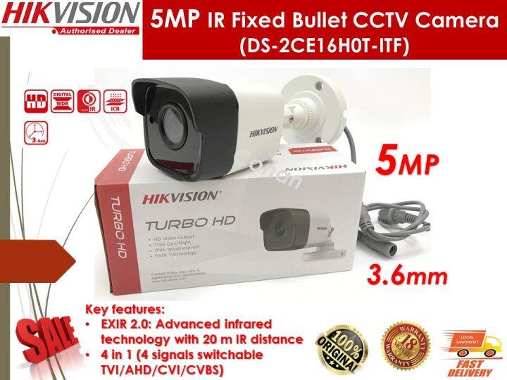 HIKVISION 5MP Bullet Camera (DS-2CE16H0T-ITF) 5MP 3.6mm IR Fixed Bullet ...