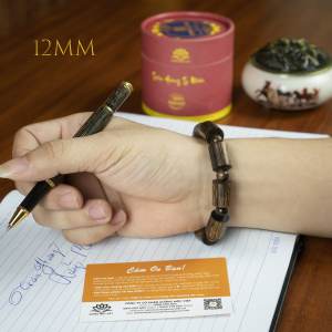 Vòng Tay Trầm Hương Trụ Trúc Sánh Chìm XƯỞNG MỘC VIỆT - Trầm Sánh Chìm Size 8 - 16mm