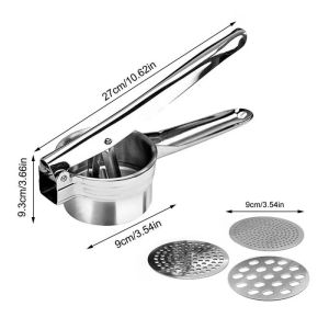 3 In 1 Masher Juicer Presser Potato Masher Ricer Juicer Stainless Steel Ganghan Penghancur Kentang Buah Alat Press Kentang