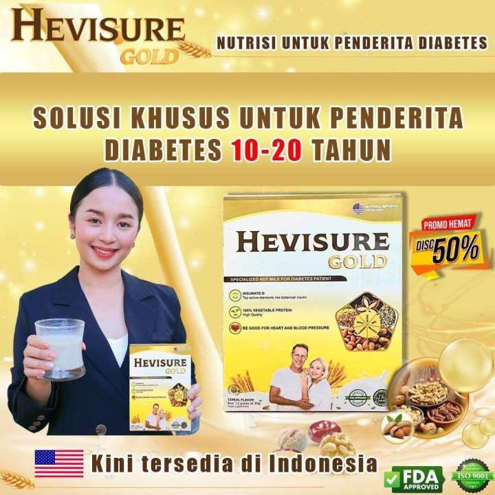 1 Sachet Hevisure Gold Milk Susu Obat Diabetes And Kencing Manis Gula