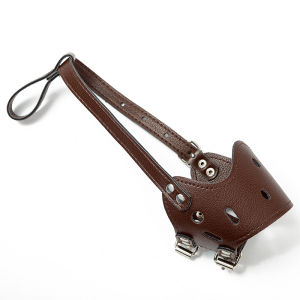 HATELI Dog Mouth Covers PU Leather Pet Dog Muzzle Anti-bite and Anti-eating Pet Mouth Cover Dog Bark Control Mask