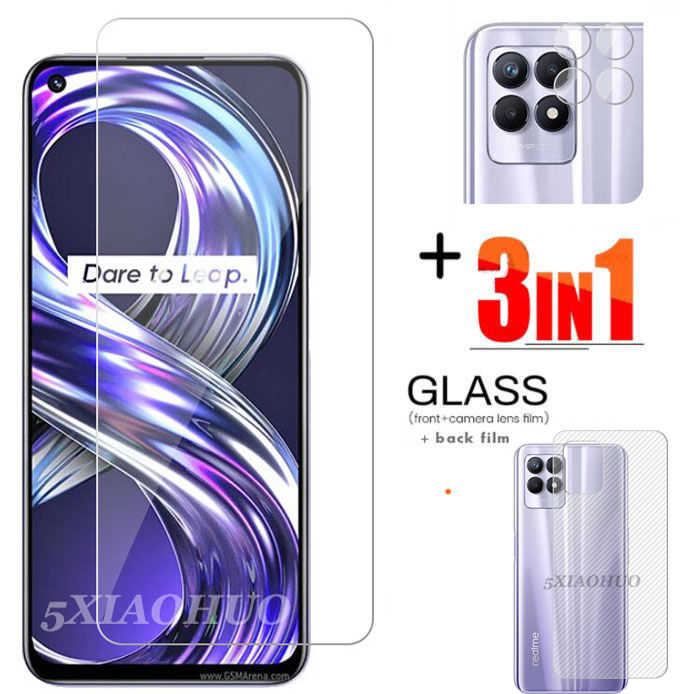 3in1) For OPPO Realme 8i screen protector tempered glass - Main Image