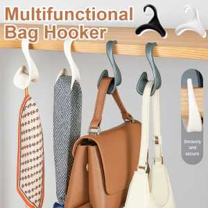 Multi-Purpose Bag Hanger Hook Space-Saving Organizer for Handbags Backpacks Scarves Belts Durable Plastic Closet Hook