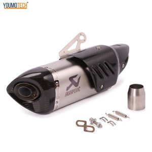 51mm Motorcycle Exhaust Muffler Evo Carbon Fiber Exhaust Pipe CNC Aluminium Alloy Carbon Fiber Pipe ESCAPE Moto Exhaust For KTM 390DUKE z900 ninja 650 Ninja 400 CBR 650R etc