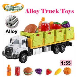Aoduoyaya Alloy Truck Toys Big Size Pullback Diecast Truck Toys Transport Container Vehicles for Boys Lori Mainan Besar