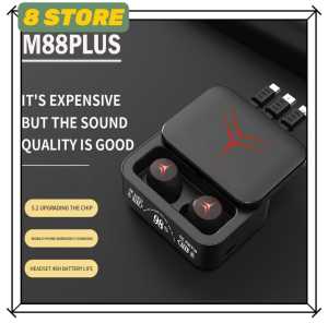 (8 STORE) Original M88 Plus TWS True Wireless Stereo Mic Gamer Headset LED Display Power Bank Headphones Earphones Gaming Earbuds