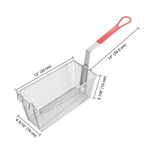 Frying Basket (With Front Hook Non-Slip Handle) For Restaurant Kitchen Frying Potato Chips Fish Sausages