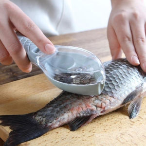 TLE Fish Scale Scraper Skin Remover Alat Buang Sisik Ikan Fish Scale Remover Knife Peeler Scaler Kitchen Tools