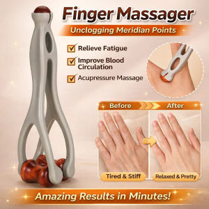 Finger Massager Stress Relief Original Wood Hand Massage Tool Portable Manual Finger Massage Device Relaxation Acupressure