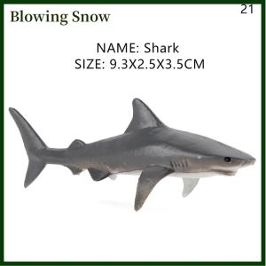 Blowing Simulation Marine Life Action Figures Ocean Animal Model Educational Toys Cake TopperCollection Gift Shark Dolphin Hammerhead