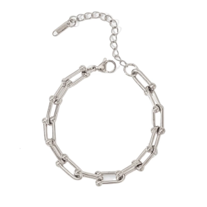 Bằng thép không gỉ cổ điển horseshoe Vòng đeo tay với chuỗi dây có thể điều chỉnh 8mm hoặc 6.5mm chiều rộng tông vàng bạc Quà tặng Trung tính