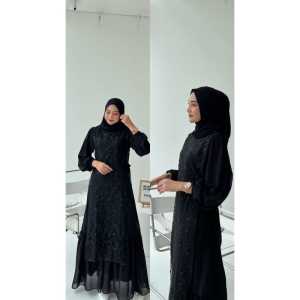 BEST SELLER - SINTIA DRESS BRUKAT INNER + OUTER SERIES BURGUNDY!! BUSUI FRIENDLY DRESS KONDANGAN WANITA JUMBO DRESS BROKAT GAUN BRIDESMAID GAMIS TERBARU LEBARAN UKURAN M  L  XL  XXL