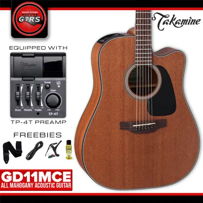 Takamine GD11MCE-NS All Mahogany Body Acoustic Guitar with TP4T Preamp Equalizer and Tuner