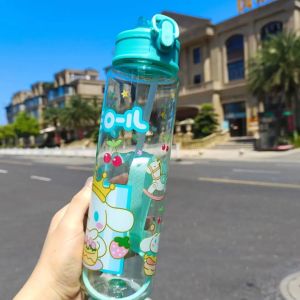 Botol Minum Anak Viral Pengunci Flip On Tali Jinjing 800ml Anti Tumpah