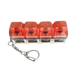 DOWNA Đèn LED nhiều màu sắc Bàn phím Fidget Nhẹ 4 phím Móc khóa bàn phím Di động Giảm căng thẳng Nút bấm bàn phím clicker ngón tay Quà tặng
