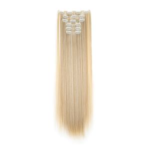 QUESU 6pcs/set 24Inch 16 Clips in Hair Extensions False Hair Synthetic Long Straight Hairstyle 20Colors Invisible Blonde Black Hairpieces for Women