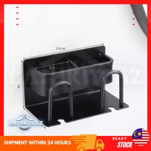 BATHKITCHZ Toothbrush Holder Aluminium Toothpaste Rack Punch Free Bathroom Family Cup Rack Organizer Holders