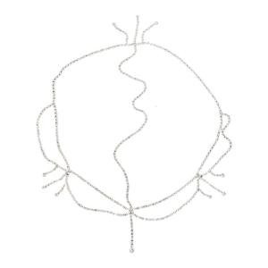 Full Rhinestones Head Chain Tassels Headpiece Exotic Headwear for Various Occasion and Outfit Music Festival Head