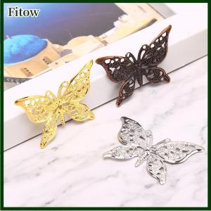 Fitow 50Pcs Vintage Butterfly Filigree Wraps Connectors Metal Craft DIY Jewelry Making