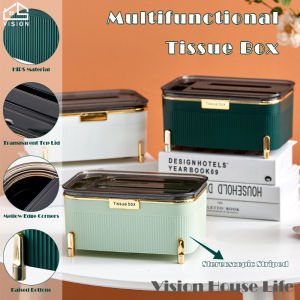 Vision Nordic Desktop Tissue Box with Mobile Phone Holder Multi-functional Face Towel Storage Box Living Room Remote Control Storage Box