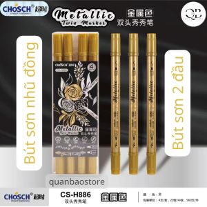 Bút sơn nhũ 2 đầu Chosch CS-H886 1 đầu tròn + 1 đầu brush (bán lẻ cây).