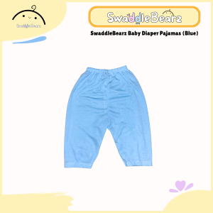 SwaddleBearz Comfy Cotton Baby Diaper Pajamas Set - Blue Newborn to 12 Months