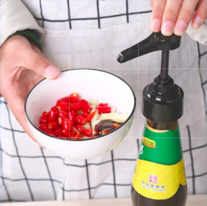 Ketchup Sauce Press Pump Head Bottle Nozzle (BLACK)