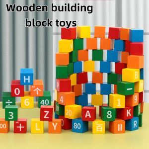 70 pcs ABC Wooden Building Blocks for Toddler sensory toys Number Educational Toys Montessori Sensory Toys for Kids