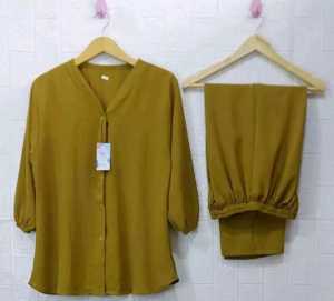 LD.110.120.130.135CM XL XXL XXXL XXXXL JUMBO SET CRINKLE POLOS LENGAN PANJANGI//PAKAIAN DEWASA//SET TERBARU