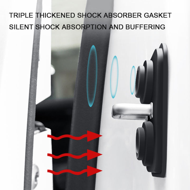 1/4Pcs Proton Silicone Car Door Lock Protection Cover Door Lock Shock ...