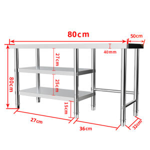 Kệ Để Bếp Gas 304 Inox Bàn Làm Việc Inox Đa Năng 100/120/140*50cm Có Thể Chặt Xương Cấu Trúc Vững Chắc Mặt Bàn Dày Hơn